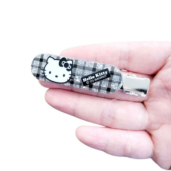 Brand New Sanrio Hello Kitty Black & Silver Hair Clips Set Of 3 - Picture 6 of 10